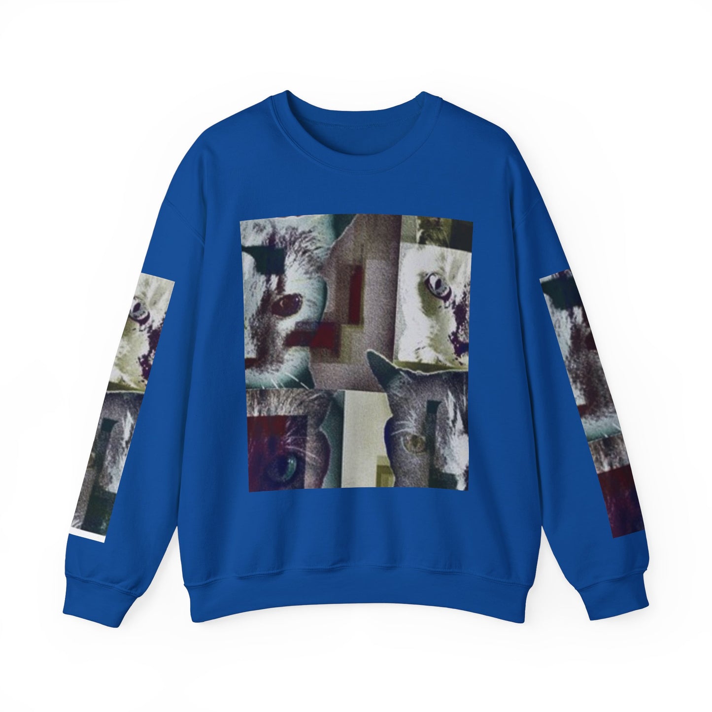 Cozy Cat Lover Crewneck Sweatshirt - Artistic Feline Design