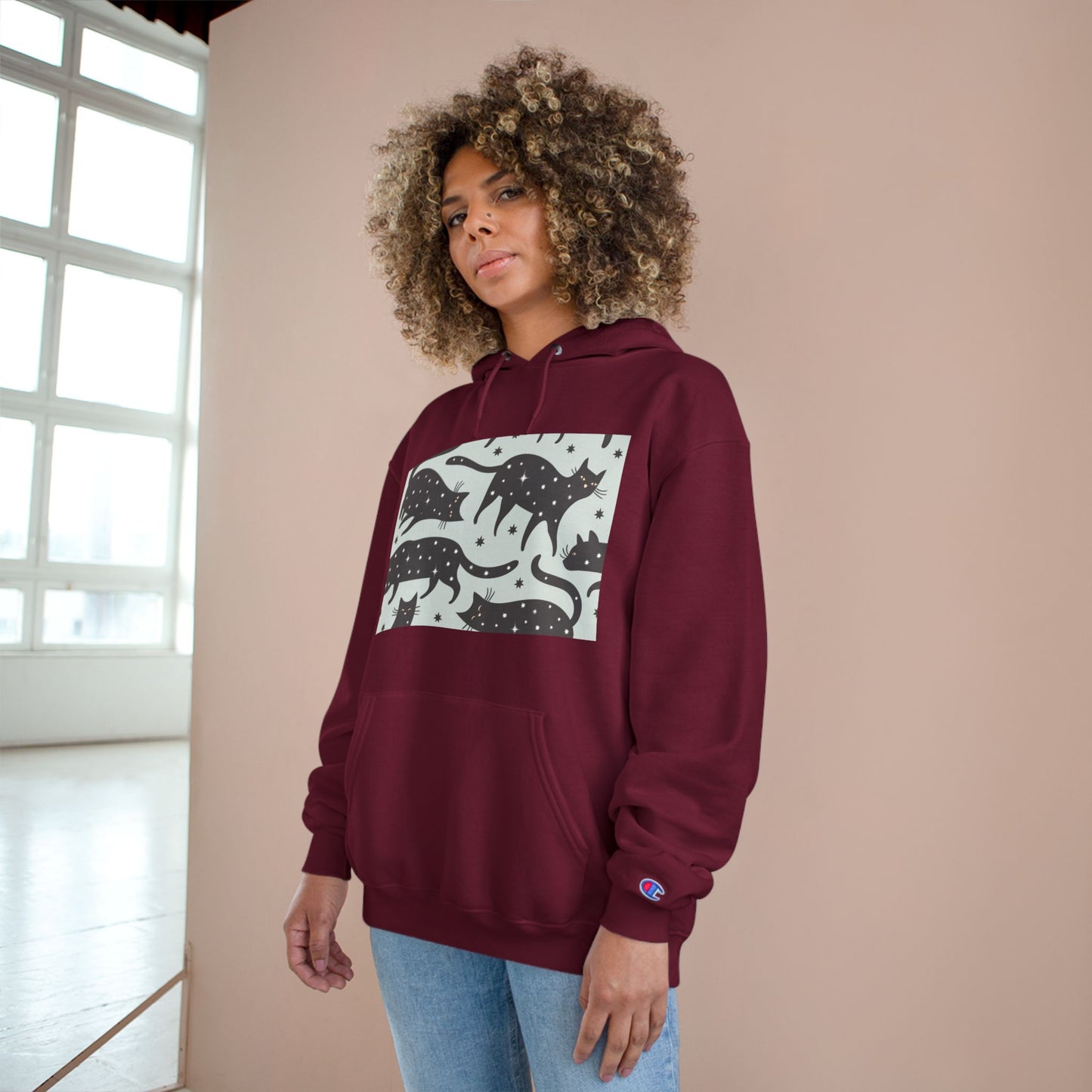 Cozy Cat Champion Hoodie - Perfect for Cat Lovers