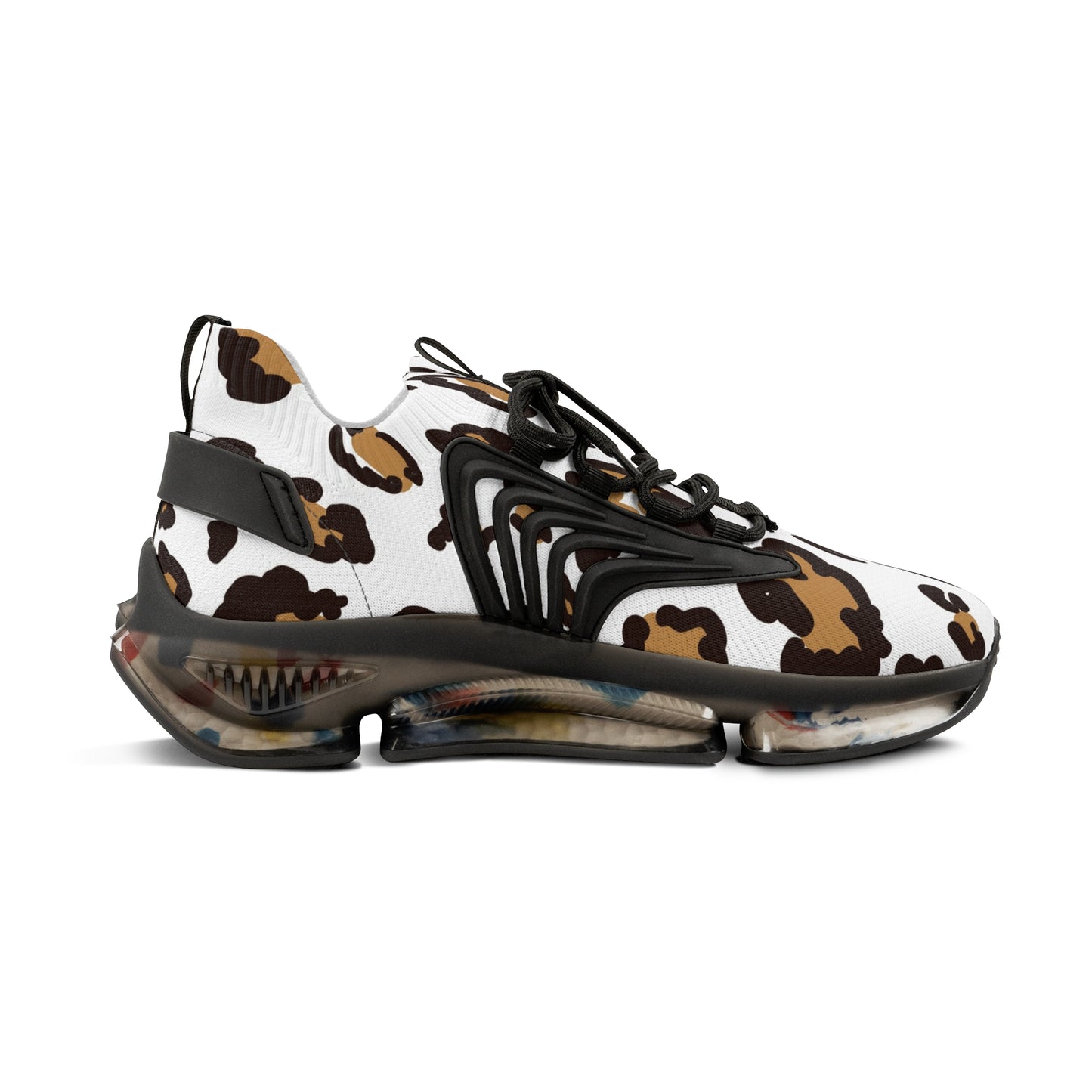 Stylish Leopard Print Men's Mesh Sneakers | Lightweight Athletic Shoes