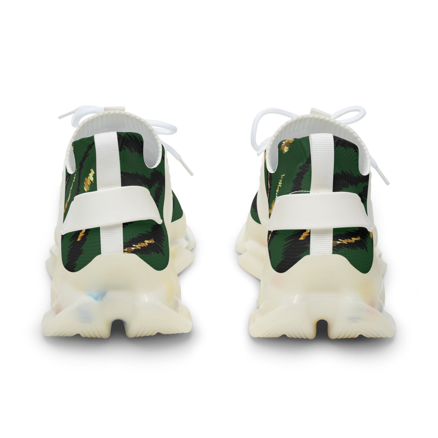 Men's Mesh Sneakers - Stylish Green Zebra Print Athletic Shoes