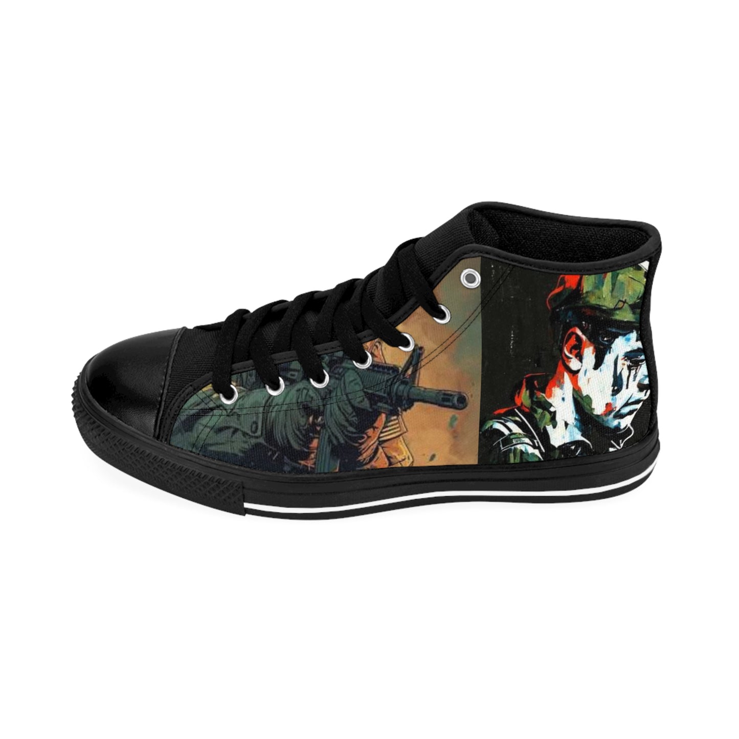 Artistic Graphic Sneakers for Men - Unique High-Top Street Style