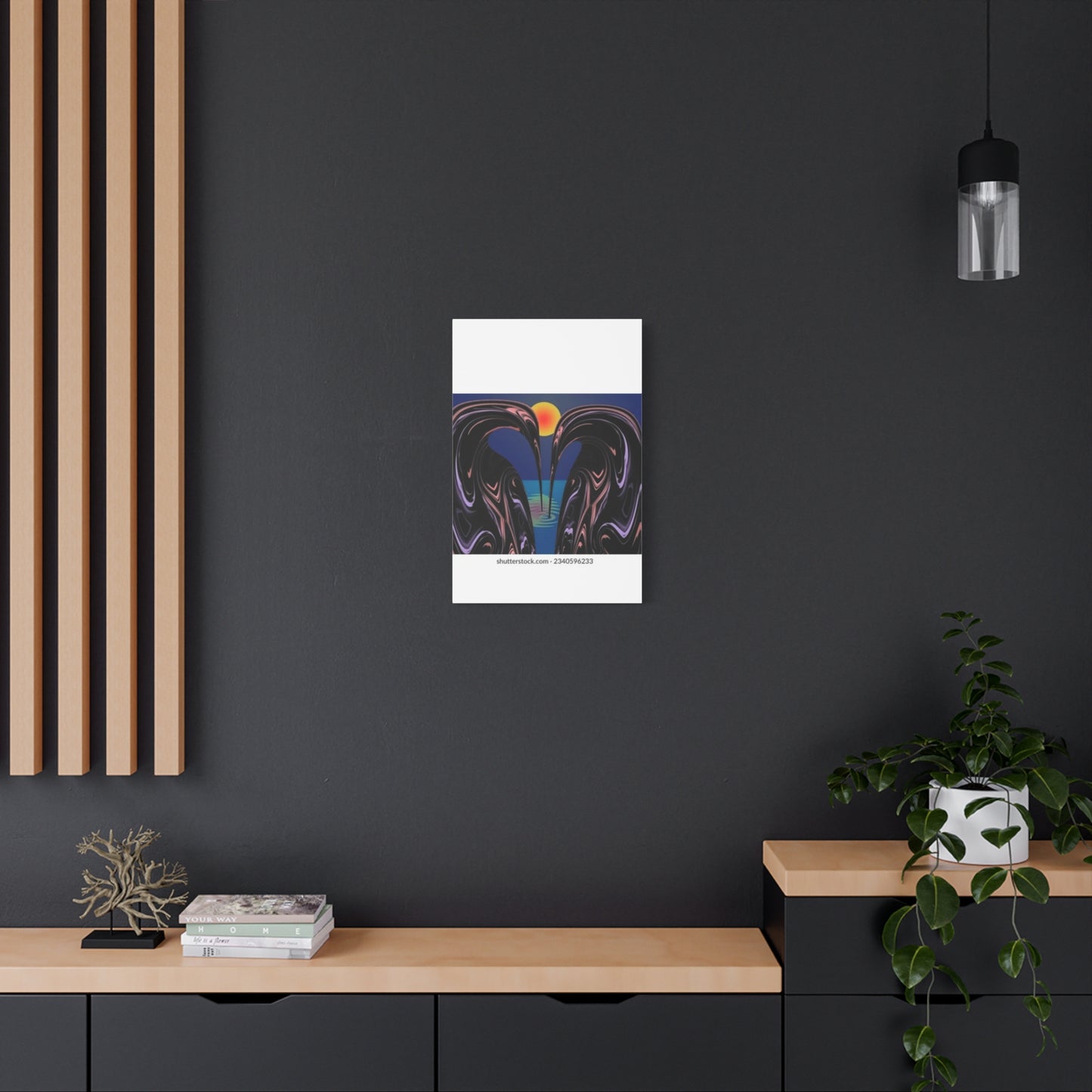 Romantic Abstract Canvas Art - Heart-Shaped Design for Home Decor