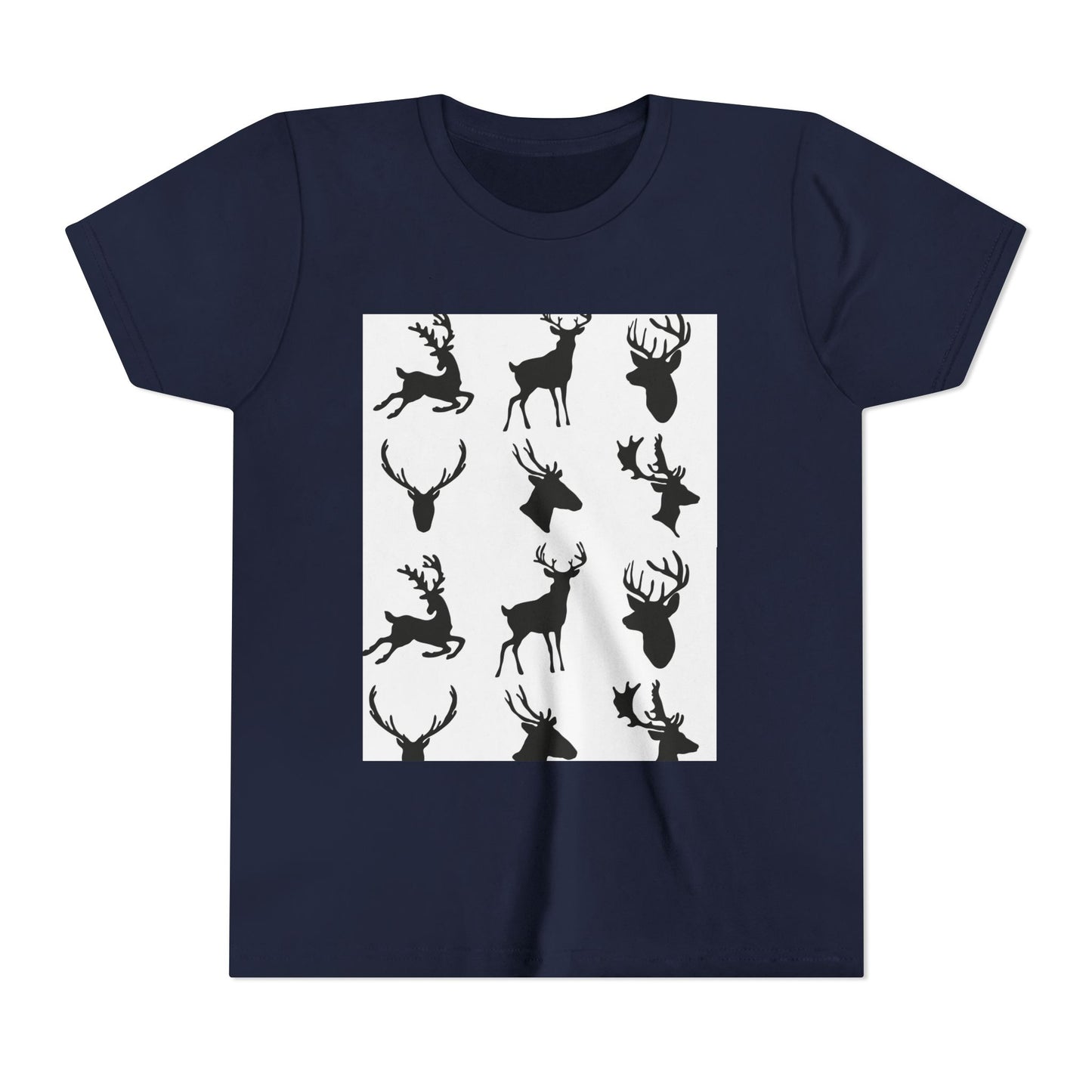 Youth Short Sleeve Tee - Stylish Reindeer Silhouettes for Winter Celebrations