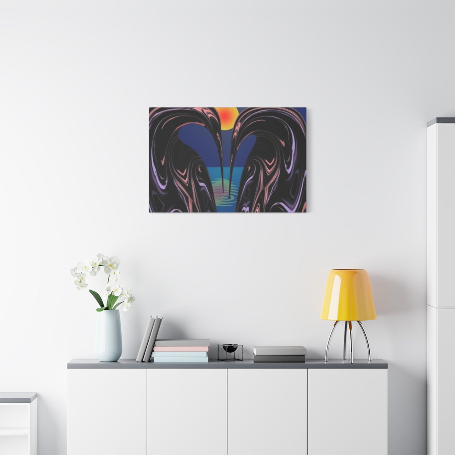 Romantic Abstract Canvas Art - Heart-Shaped Design for Home Decor