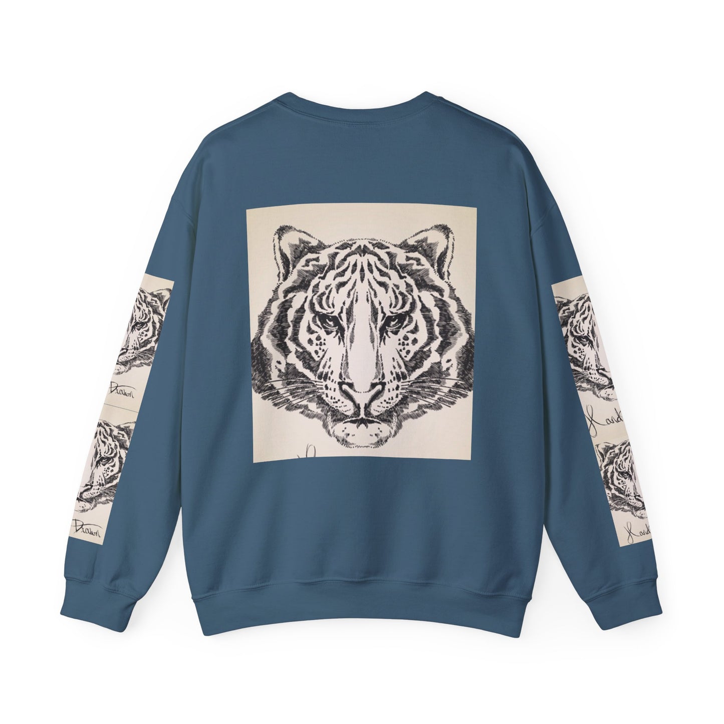 Artistic Tiger Print Crewneck Sweatshirt – Unisex Heavy Blend