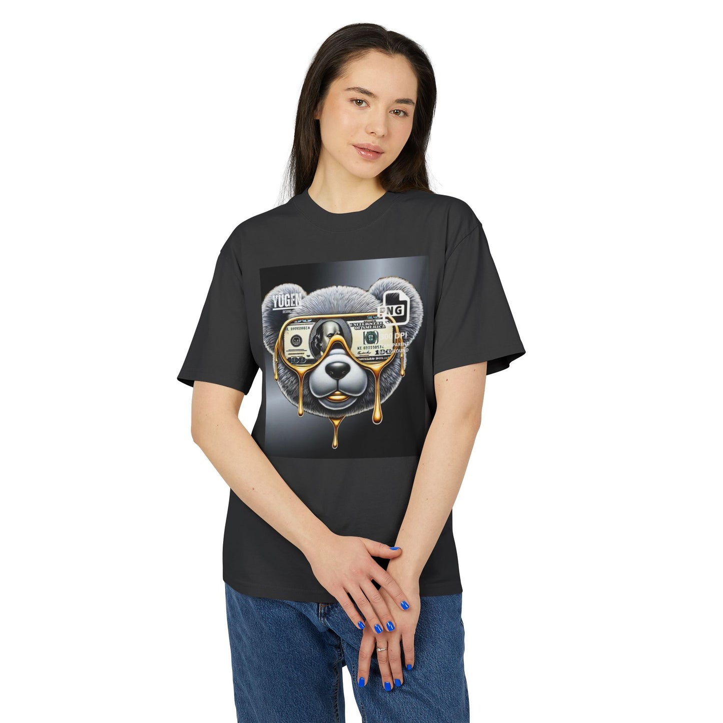 Cool Panda Money Art Unisex Heavy Faded Tee