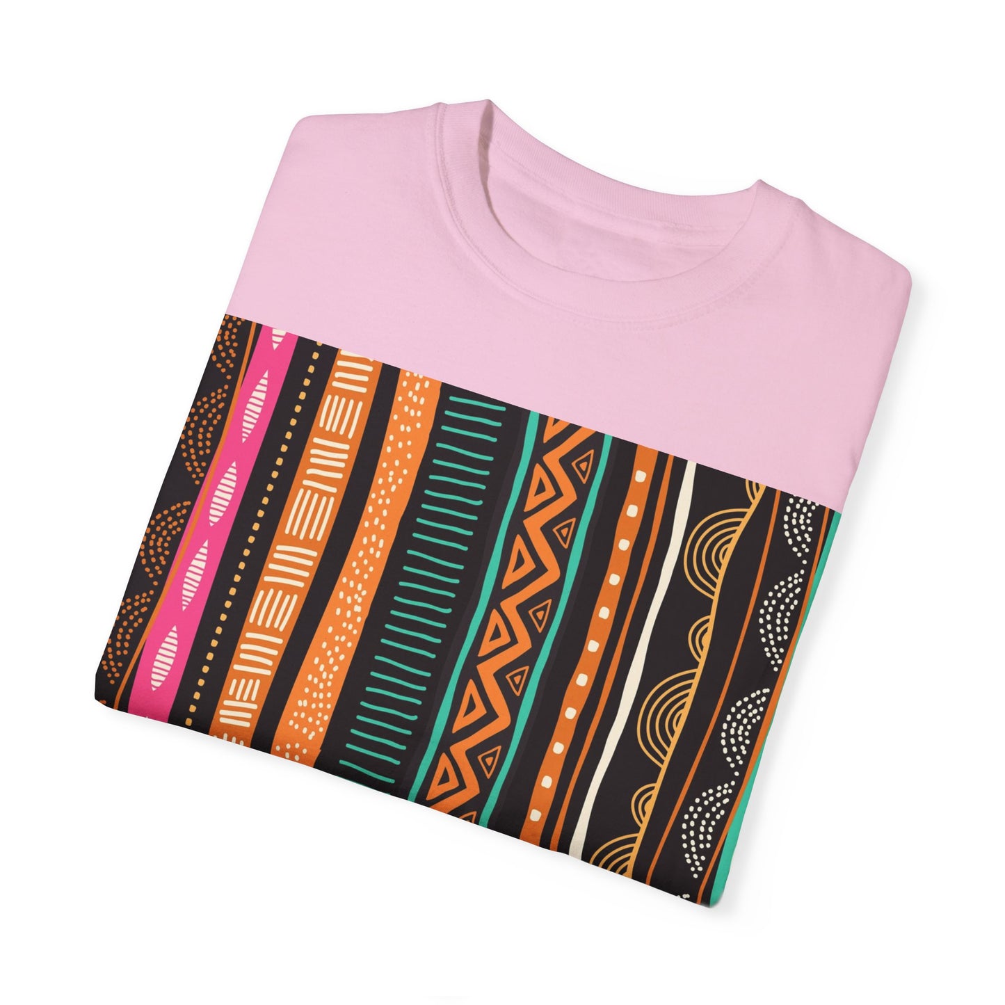 Vibrant Graphic Unisex T-Shirt - Colorful Tribal Stripes Design
