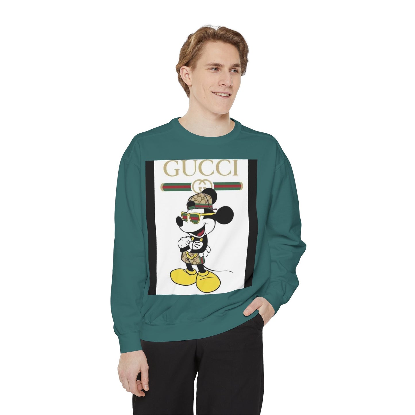 Mickey Mouse Gucci Streetwear Sweatshirt - Unisex Garment-Dyed