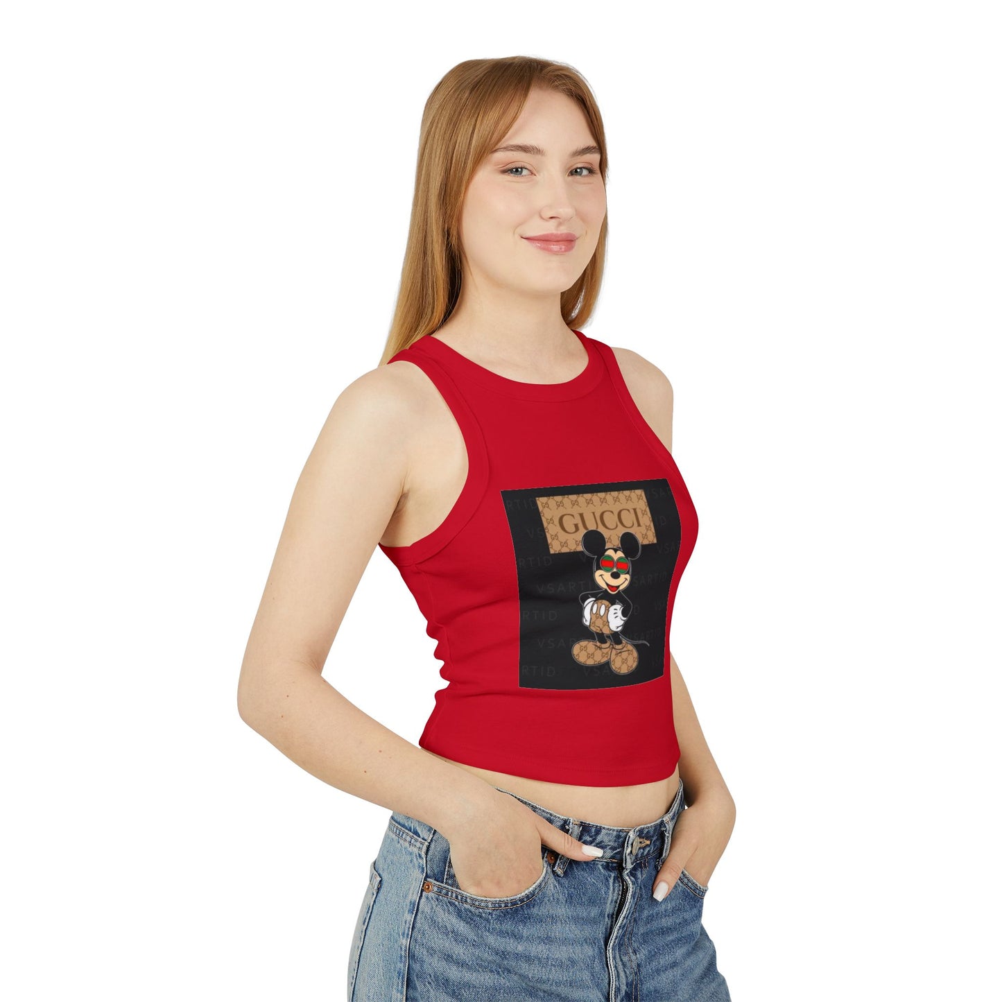 Trendy Women's Micro Rib Racer Tank Top - Stylish and Comfortable for Everyday Wear