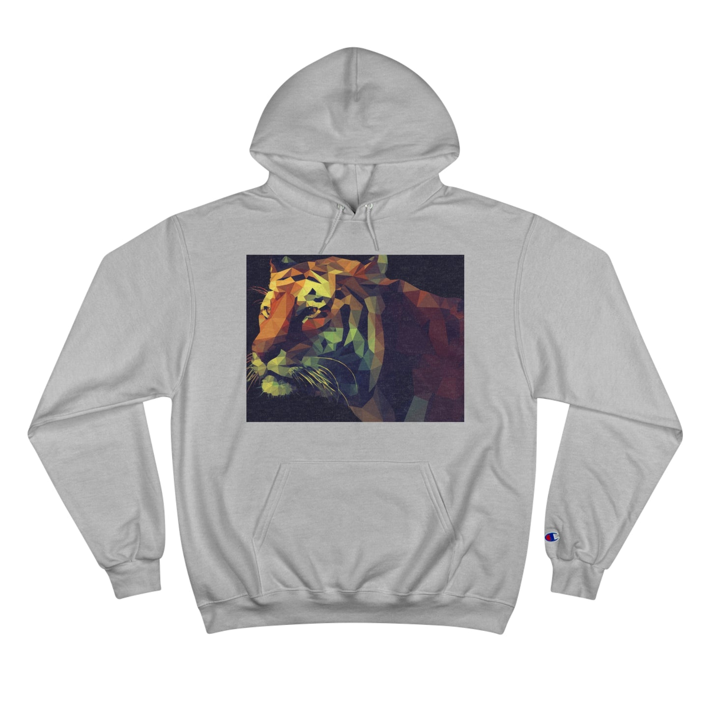 Champion Hoodie with Abstract Tiger Design - Perfect for Animal Lovers
