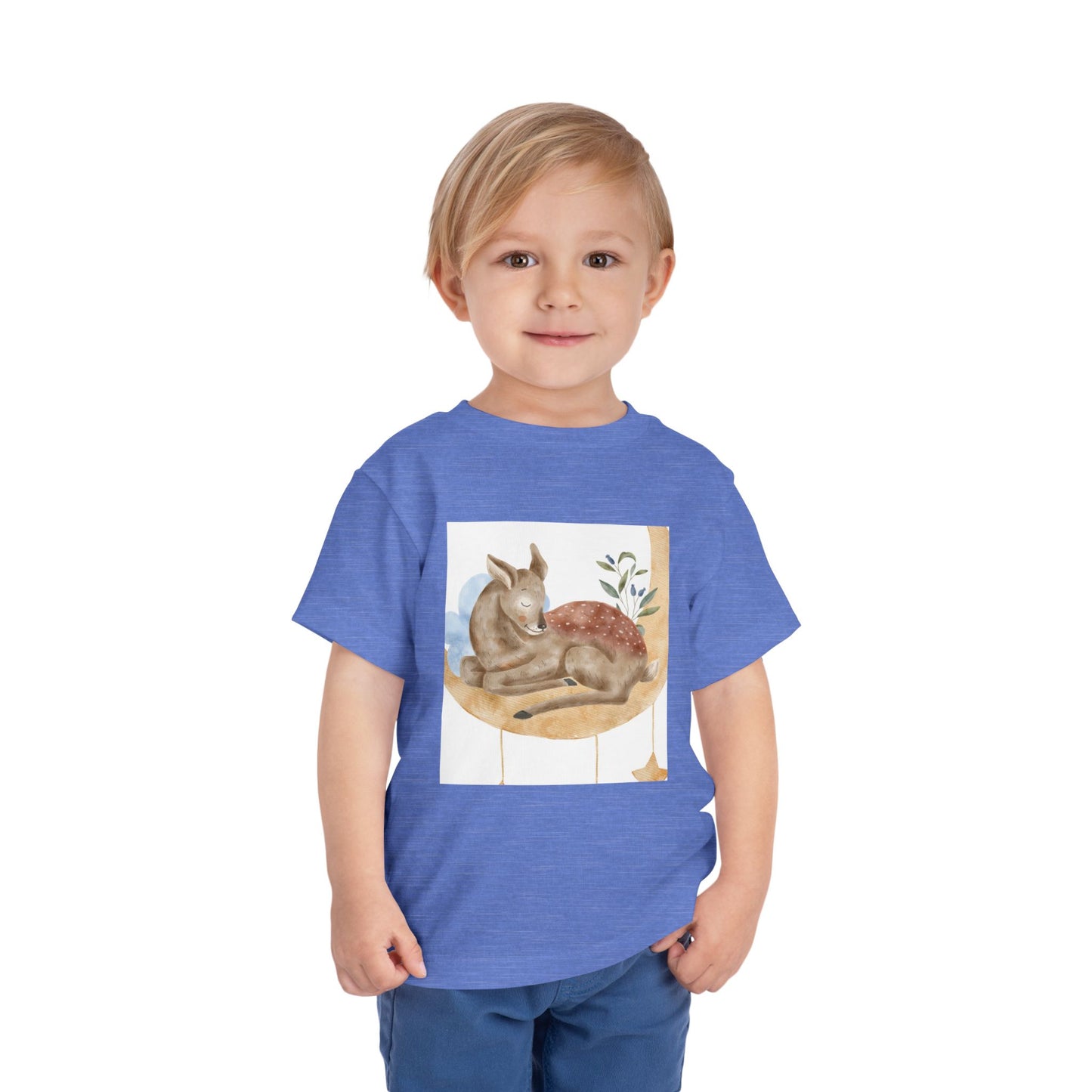 Whimsical Fawn Toddler Tee - Cute Short Sleeve Shirt for Kids