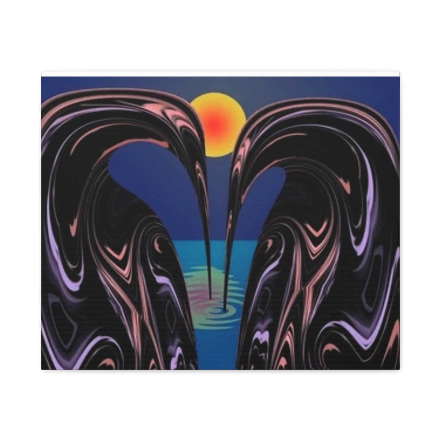 Romantic Abstract Canvas Art - Heart-Shaped Design for Home Decor