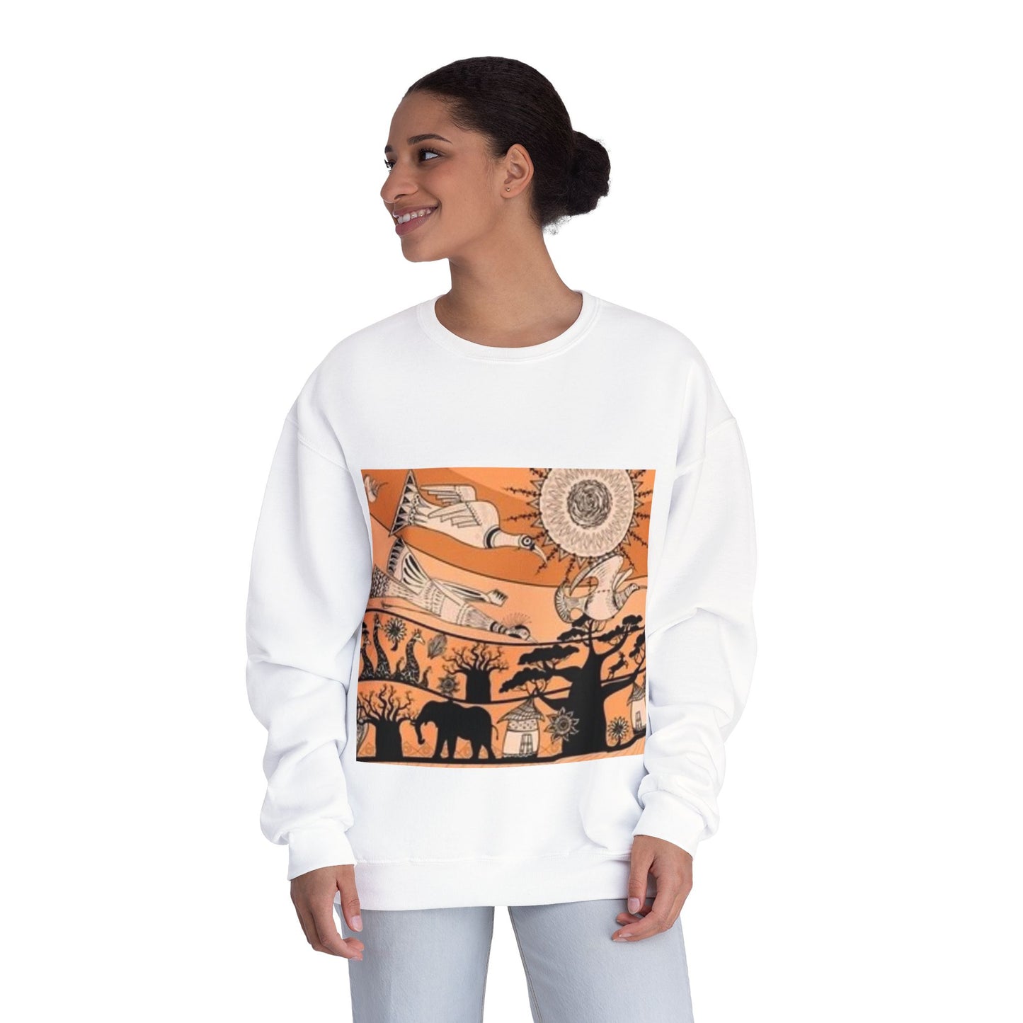 Bohemian Artistic Crewneck Sweatshirt | Nature & Sun Design