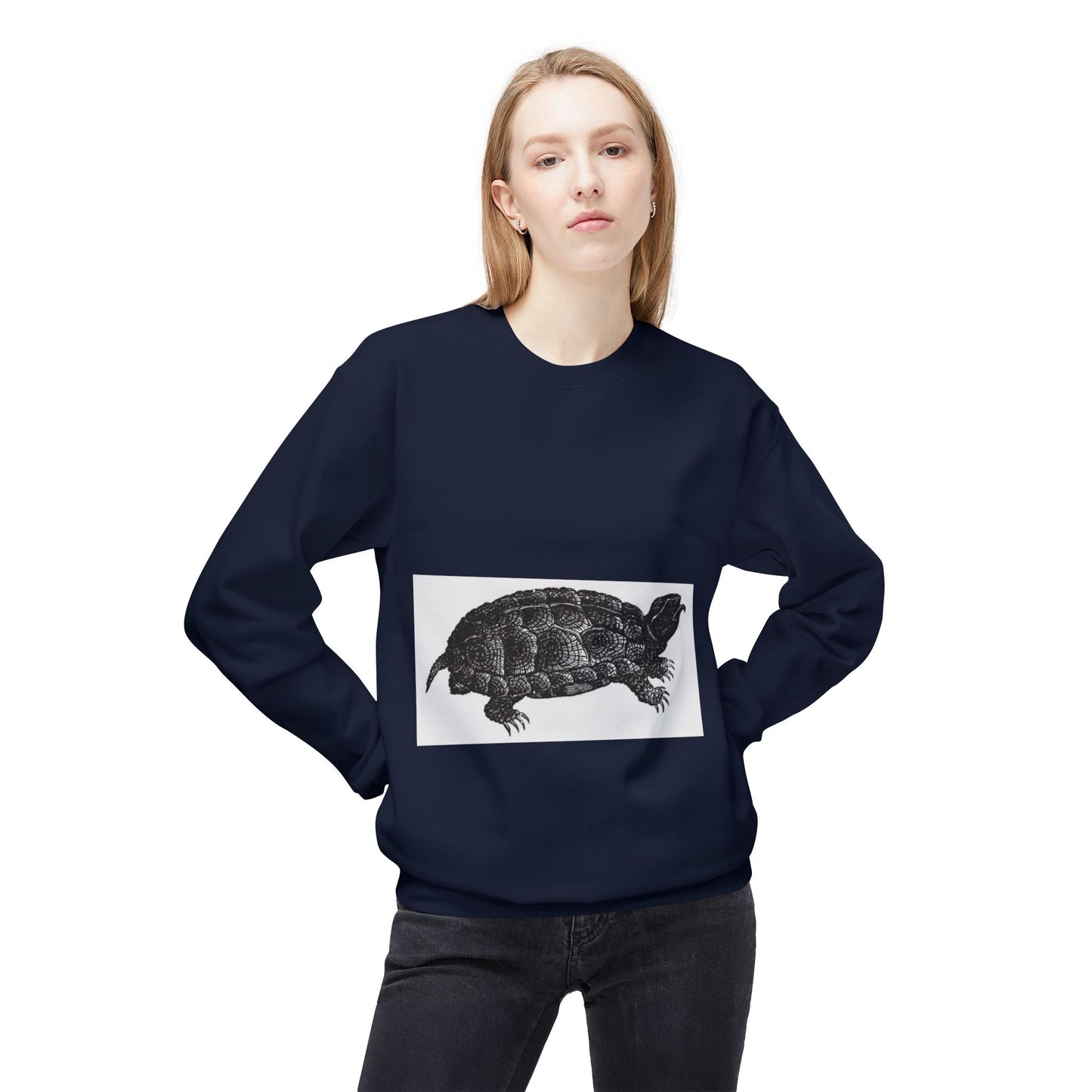 Turtle Design Unisex Fleece Crewneck Sweatshirt - Chill Vibes, Perfect Gift for Nature Lovers