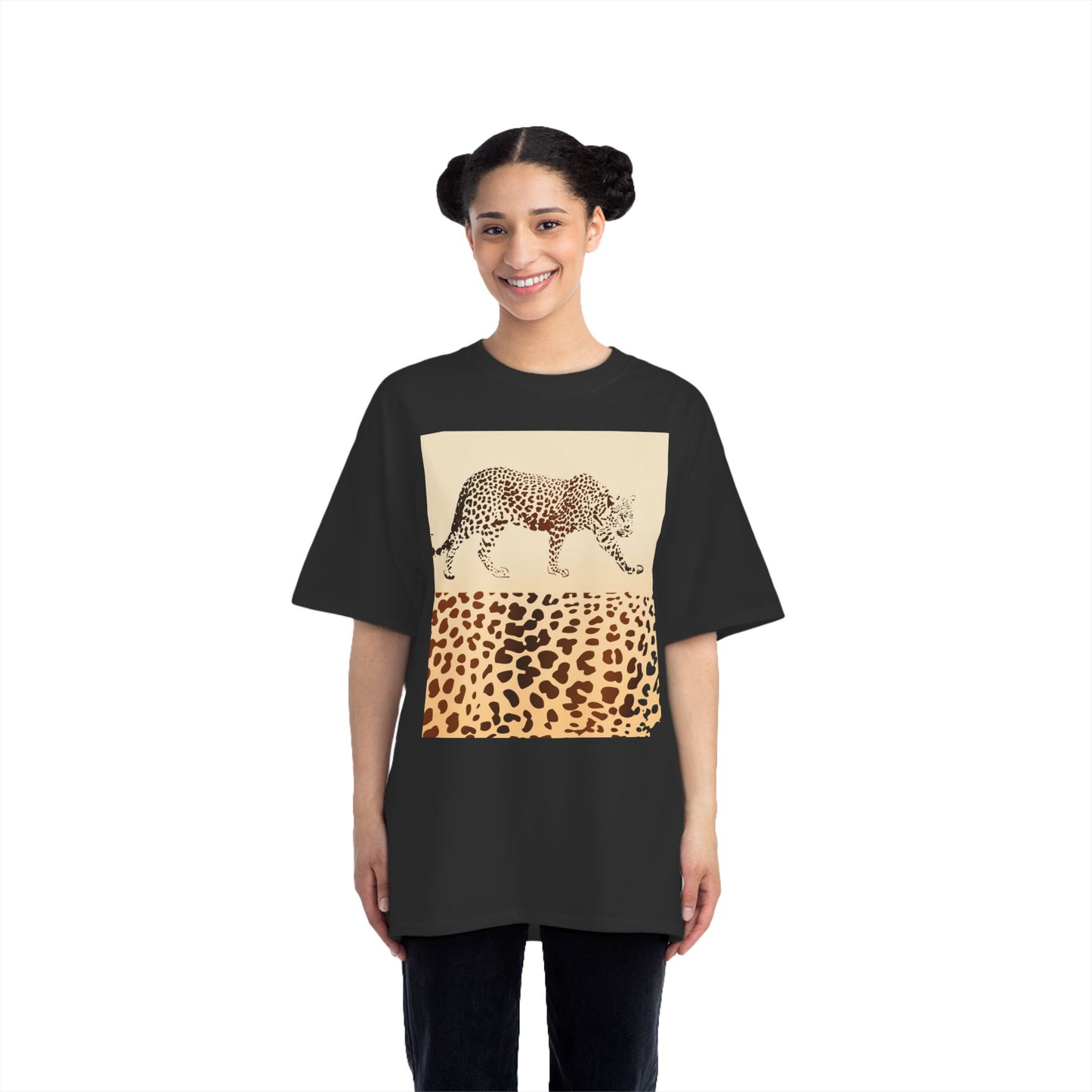 Wild Leopard Print Short-Sleeve T-Shirt for Animal Lovers