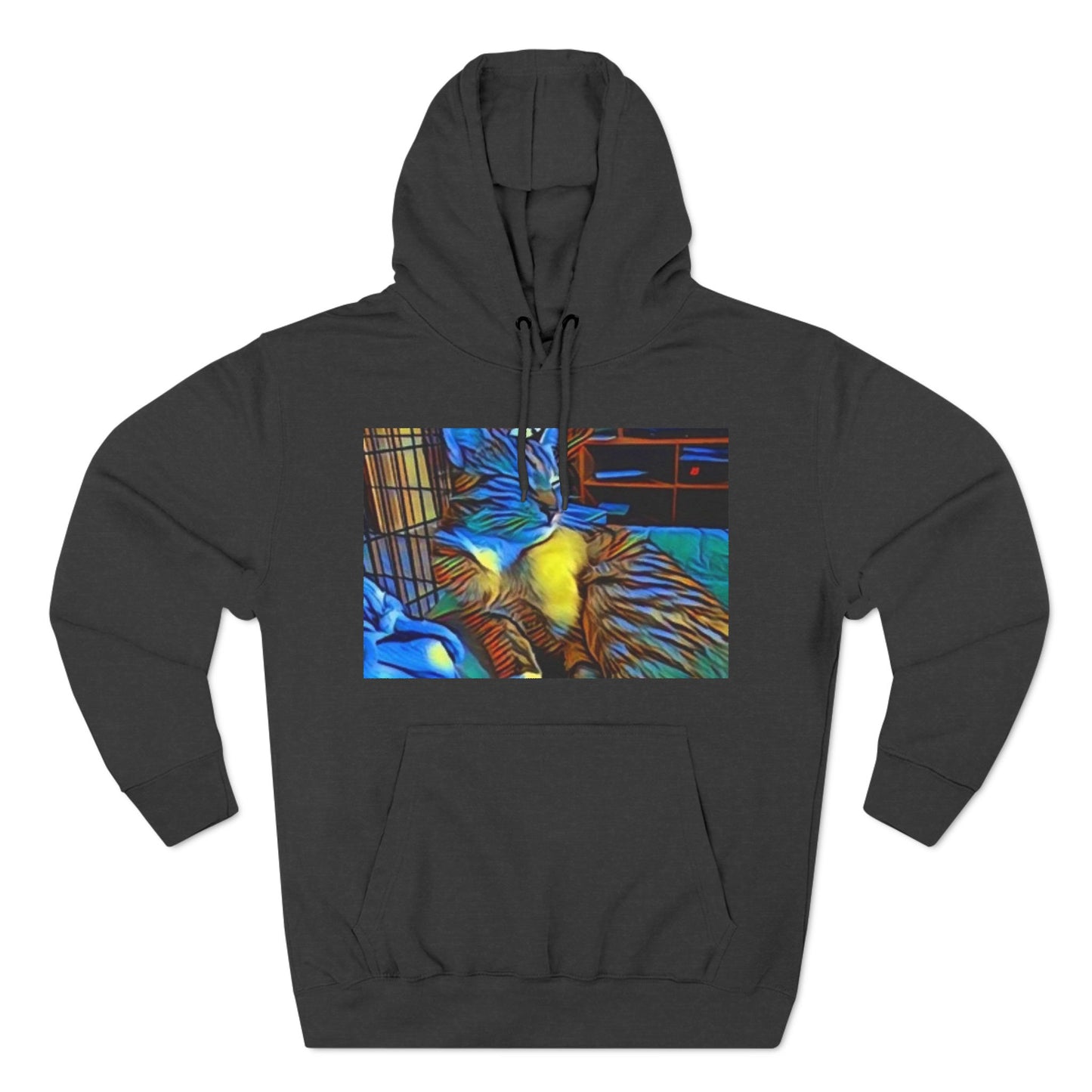 Colorful Cat Fleece Hoodie - Cozy & Stylish for Cat Lovers