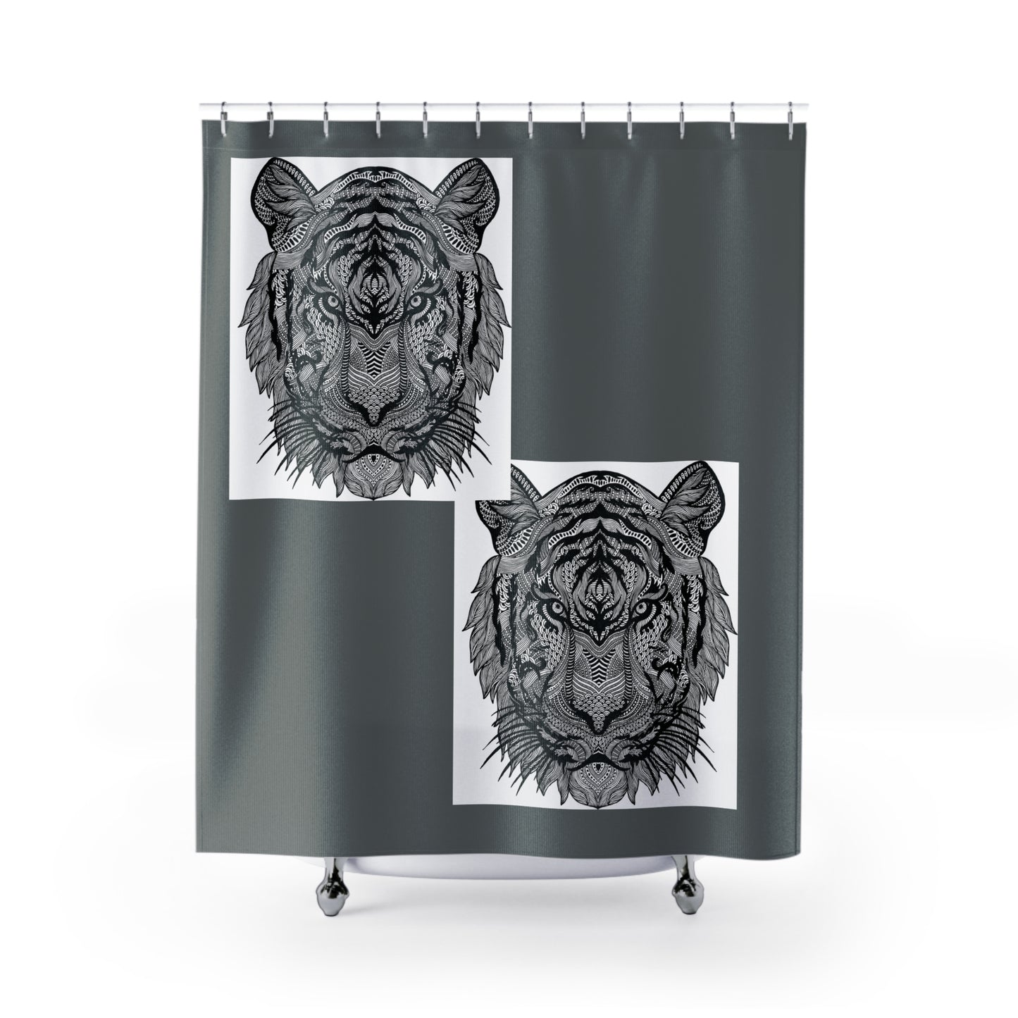 Majestic Tiger Shower Curtain - Artistic Bathroom Decor