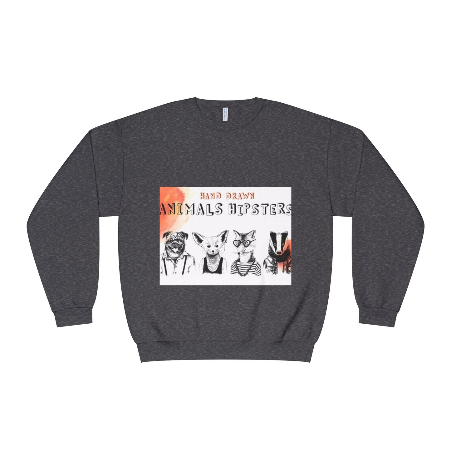 Hand Drawn Animals Hipsters Unisex Crewneck Sweatshirt