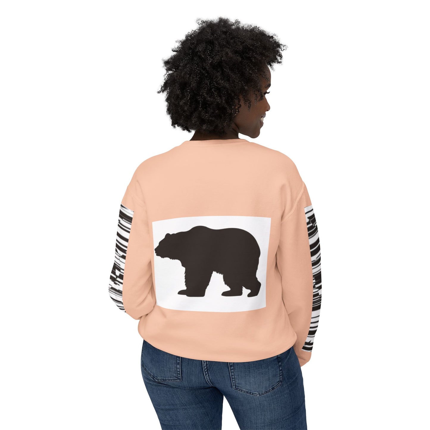 Stylish Bear Graphic Unisex Lightweight Crewneck Sweatshirt
