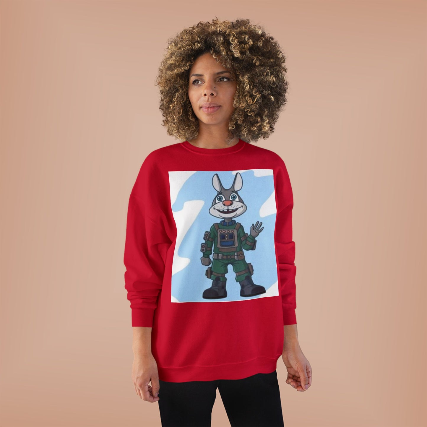 Unisex EcoSmart® Crewneck Sweatshirt - Playful Cartoon Character Design
