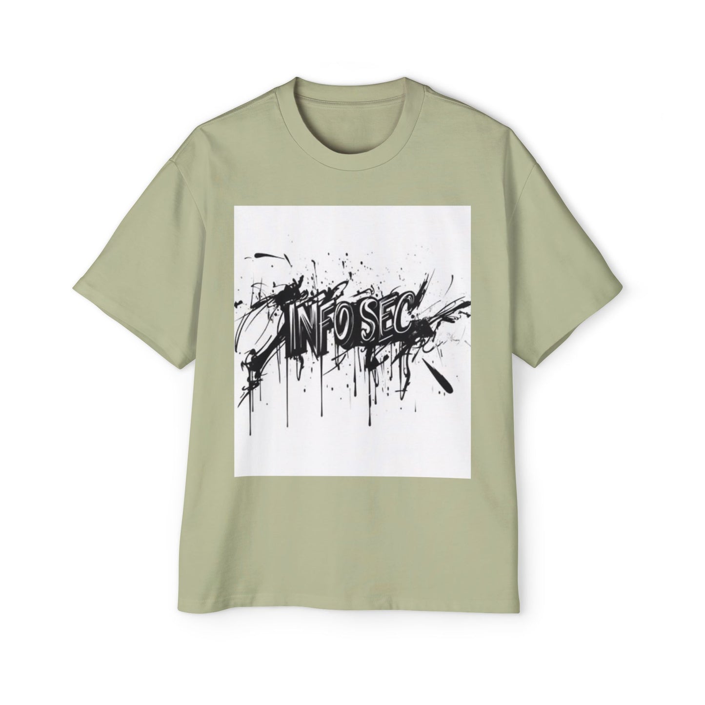 Men's Oversized Info Sec Tee - Urban Streetwear Graphic T-Shirt