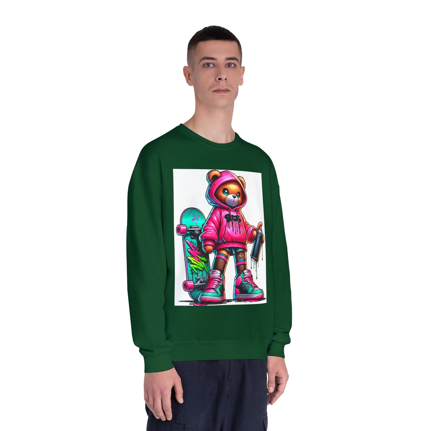 Skater Bear Crewneck Sweatshirt - Fun Streetwear Style