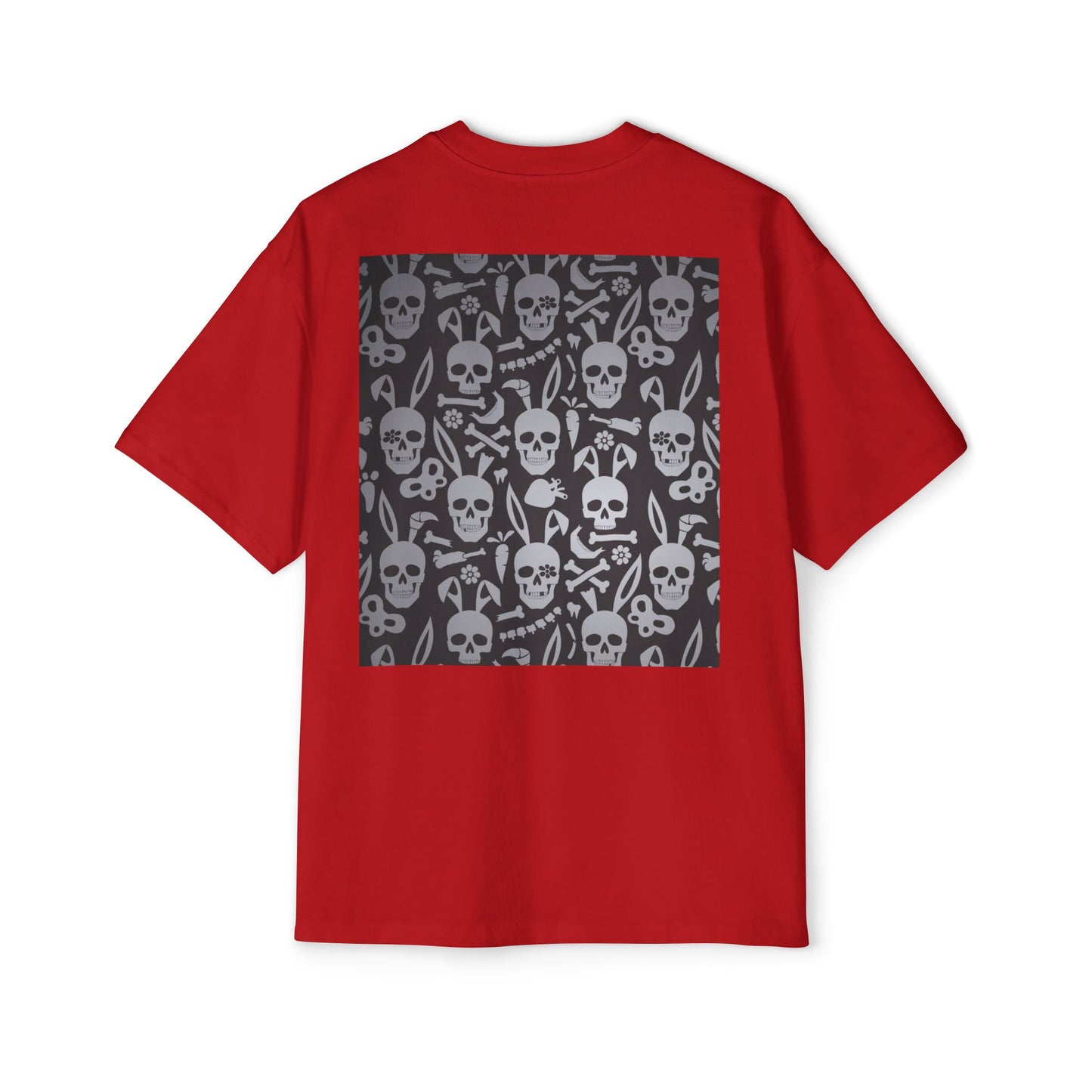 Men's Heavy Oversized Tee - Bold Eagle and Skull Print