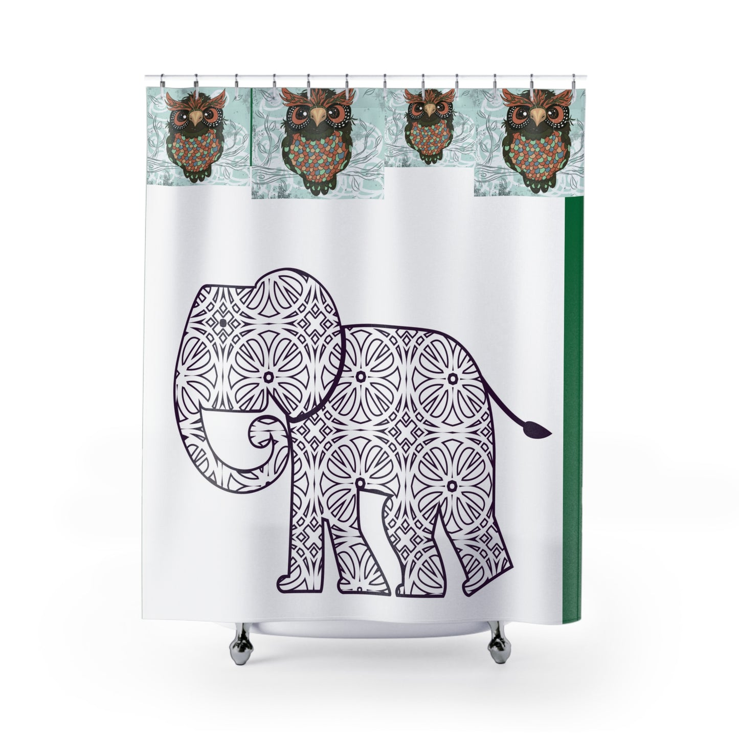 Elegant Elephant Shower Curtain - Boho Bathroom Decor