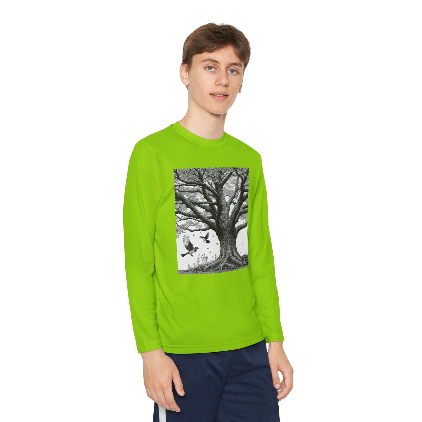 Youth Long Sleeve Tree Graphic Tee - Nature Inspired Design