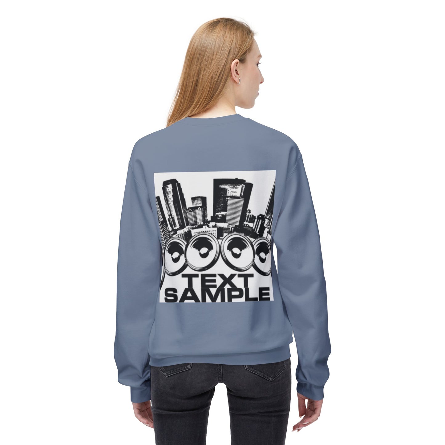 Urban Vibe Sound Wave Crewneck Sweatshirt - Unisex Fleece with Cityscape Design
