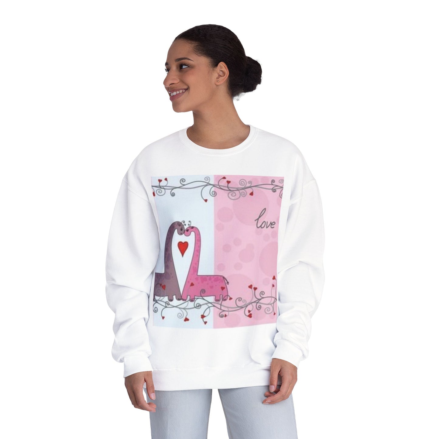 Love-Themed Unisex Crewneck Sweatshirt - Cozy Valentine's Day Gift