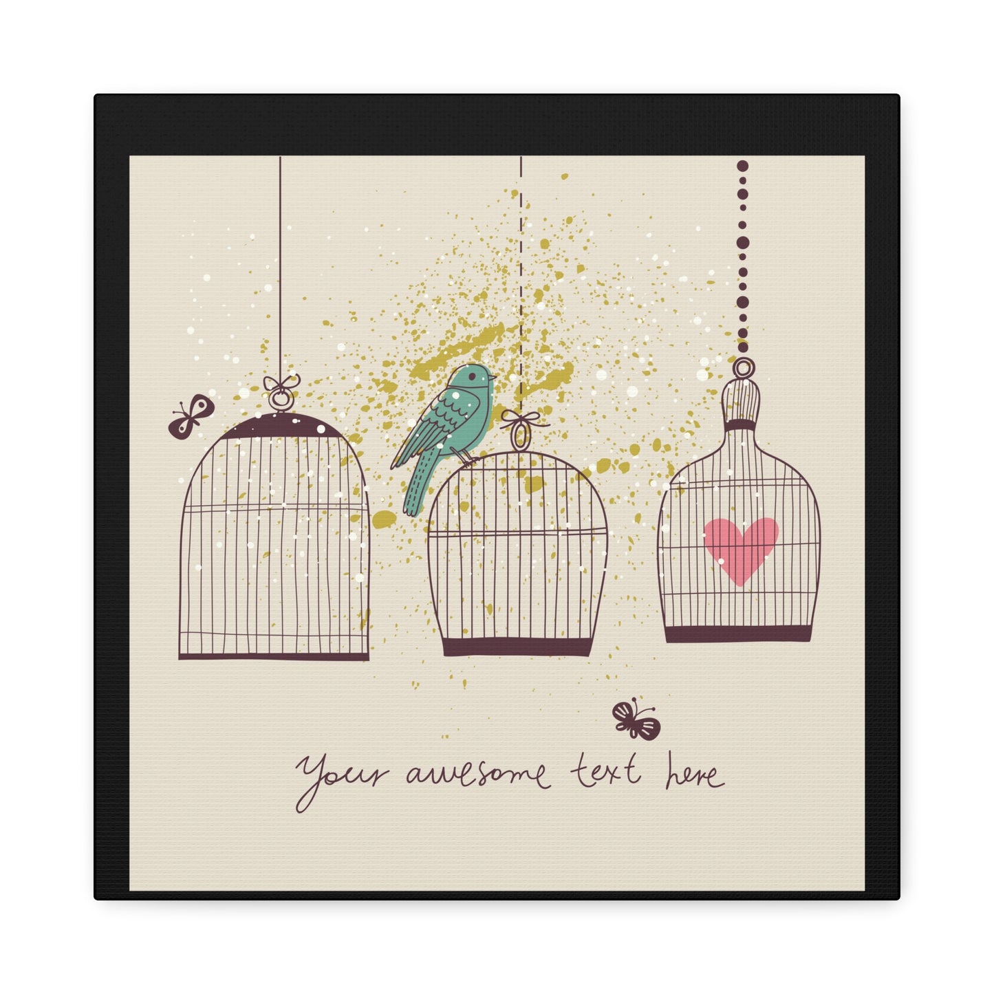 Whimsical Birdcage Canvas Wall Art - Personalized Home Decor