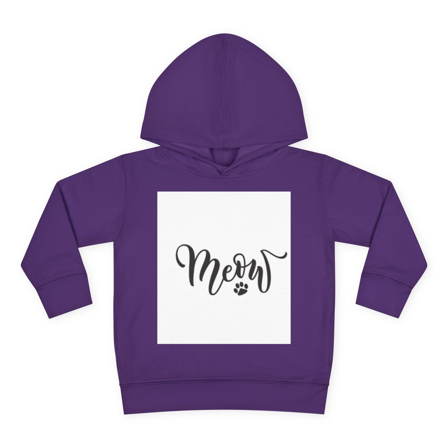 Cute Toddler Pullover Fleece Hoodie - 'Meow' Cat Design