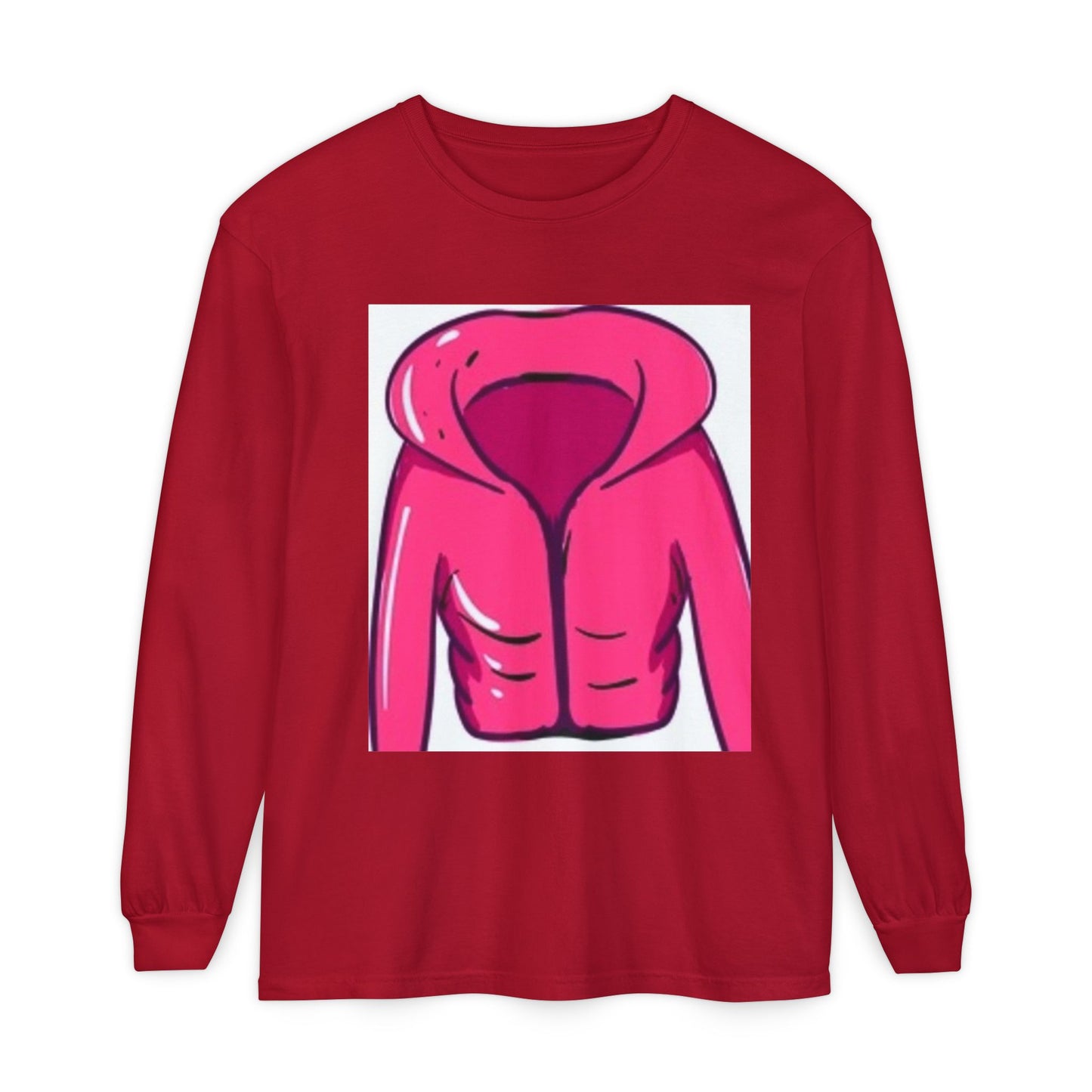 Unisex Garment-Dyed Long Sleeve T-Shirt - Cute Hoodie Print for Casual Wear