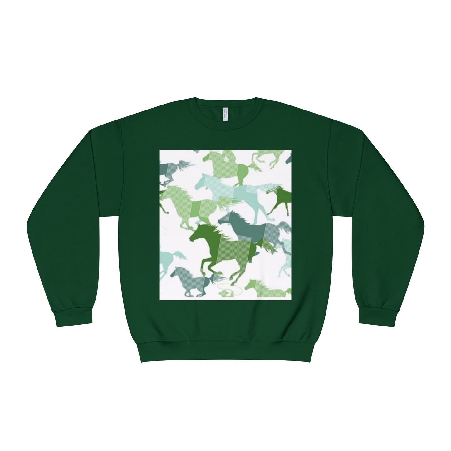 Equestrian Spirit Unisex Crewneck Sweatshirt - Green Horse Design
