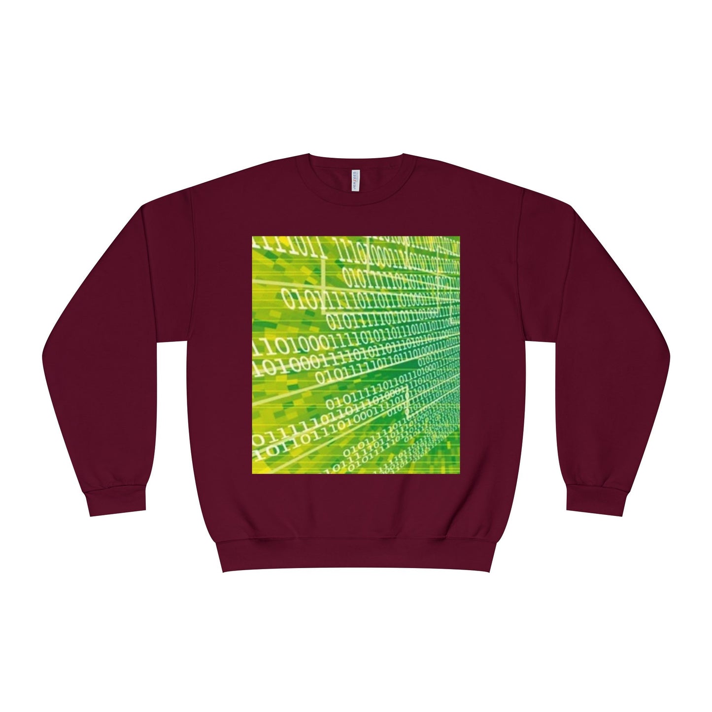 Binary Code Inspired Unisex Crewneck Sweatshirt - Tech Vibe for Cyber Enthusiasts
