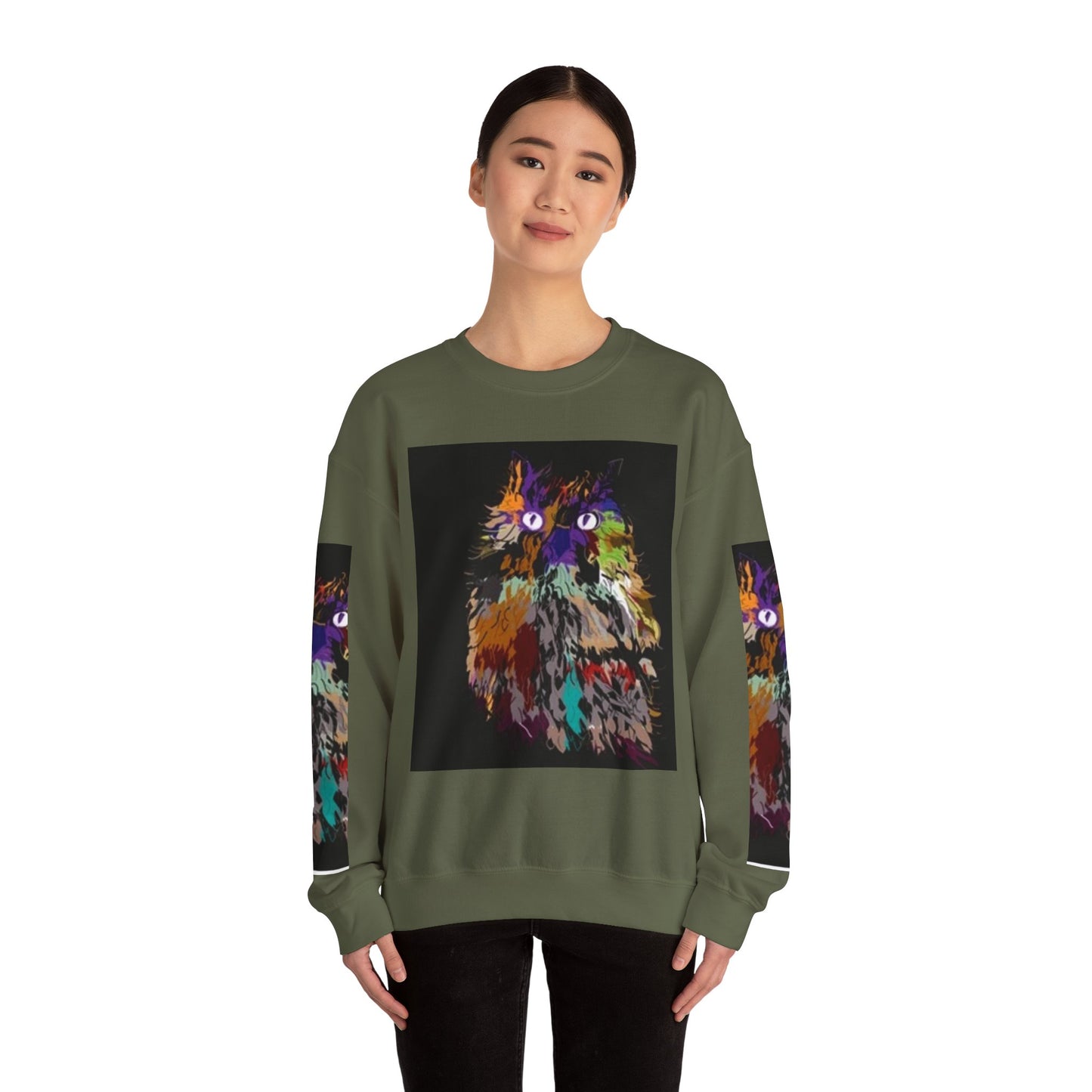 Colorful Owl Crewneck Sweatshirt - Unisex Heavy Blend™ - Cozy Art Wear for Animal Lovers