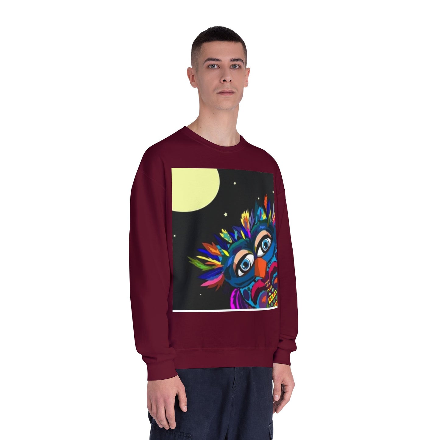 Colorful Night Owl Crewneck Sweatshirt - Unisex NuBlend® Sweatshirt