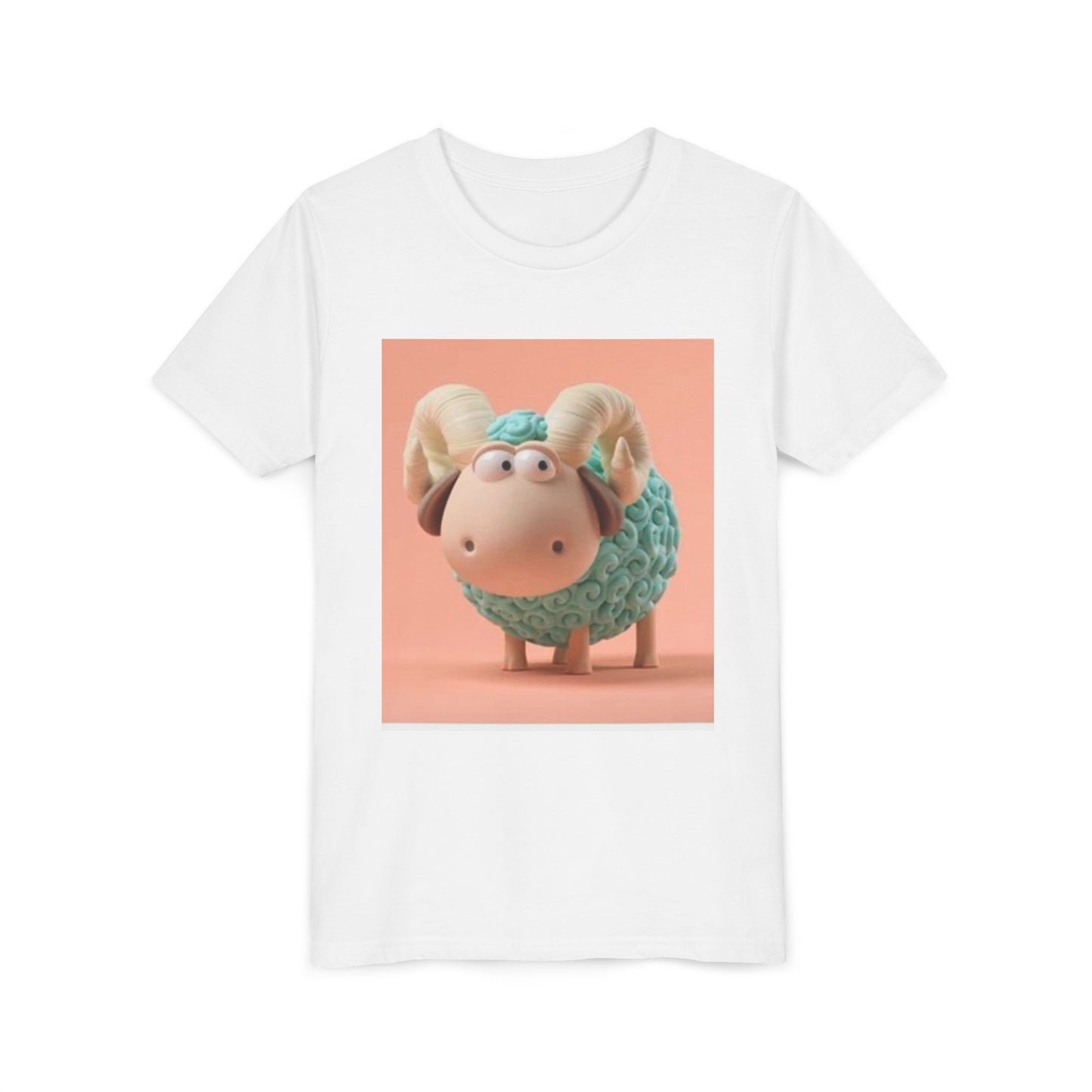 Cute Cartoon Sheep Youth Short Sleeve Tee - Fun and Whimsical Kids Shirt