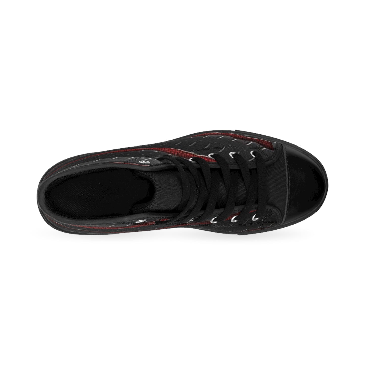 Men's Classic Sneakers with Metallic Diamond Plate Design