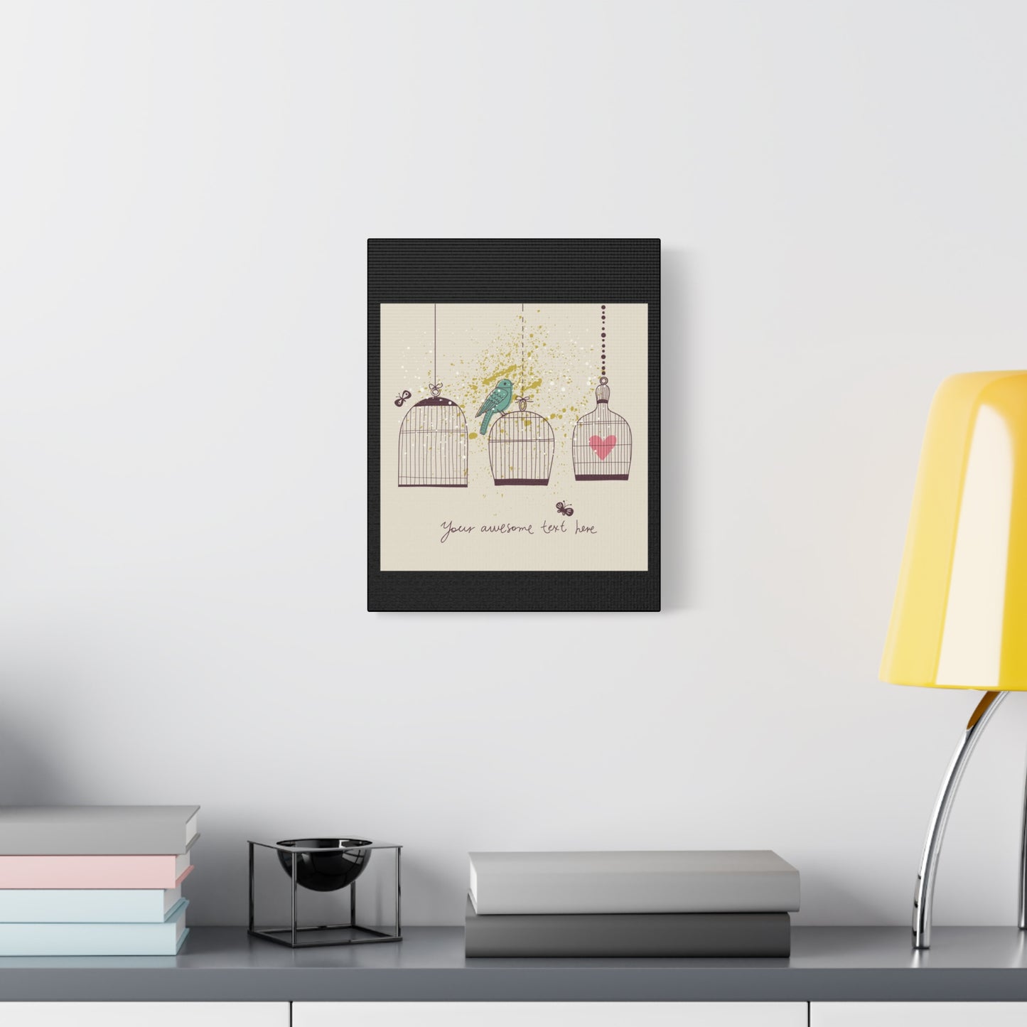 Whimsical Birdcage Canvas Wall Art - Personalized Home Decor