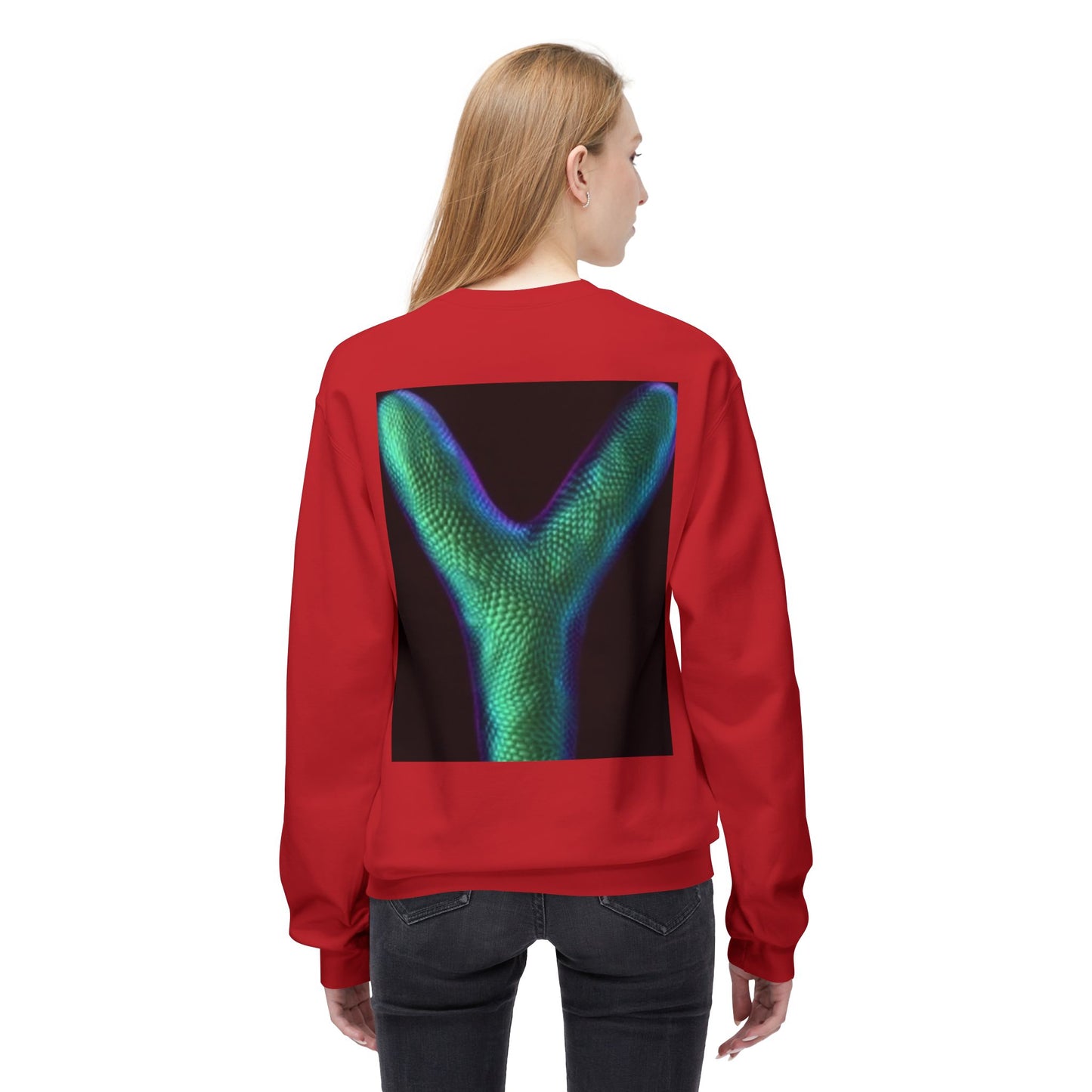 Unisex Y Graphic Fleece Crewneck Sweatshirt - Cozy Modern Style