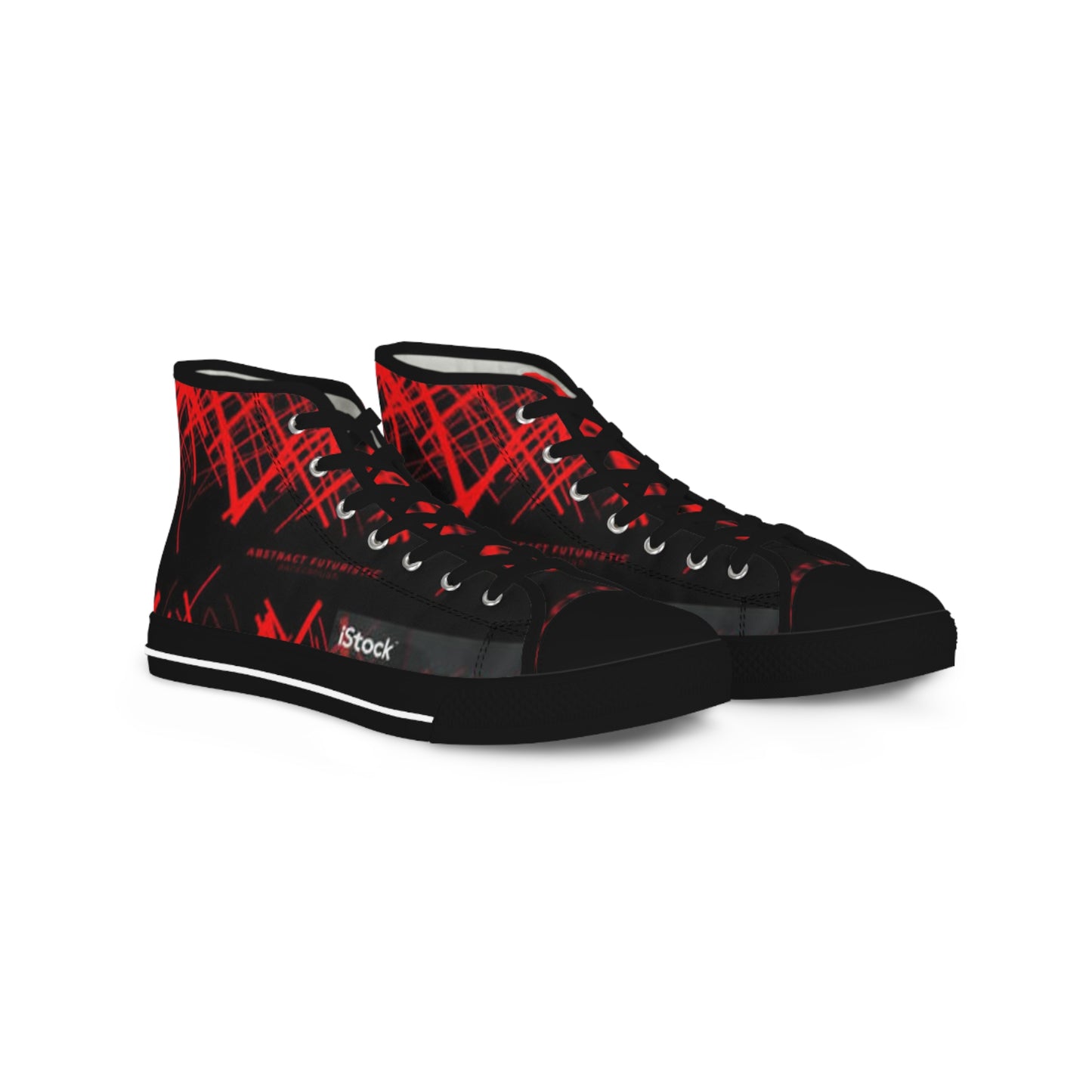 Men's High Top Sneakers - Abstract Red Design for Stylish Everyday Wear