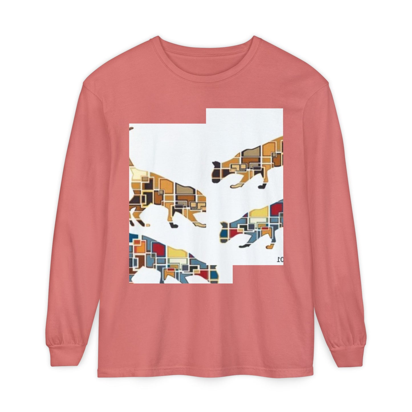 Artful Cat Silhouette Long Sleeve T-Shirt - Perfect for Animal Lovers