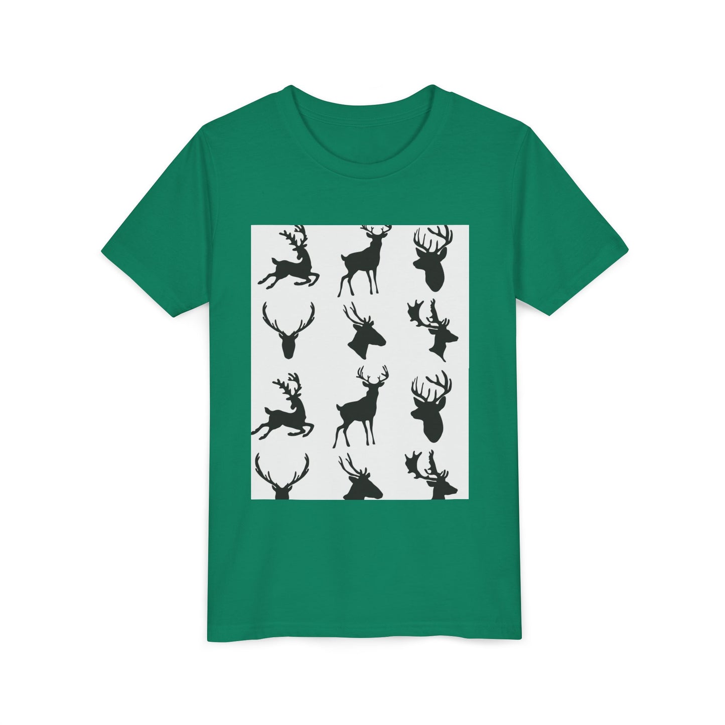Youth Short Sleeve Tee - Stylish Reindeer Silhouettes for Winter Celebrations
