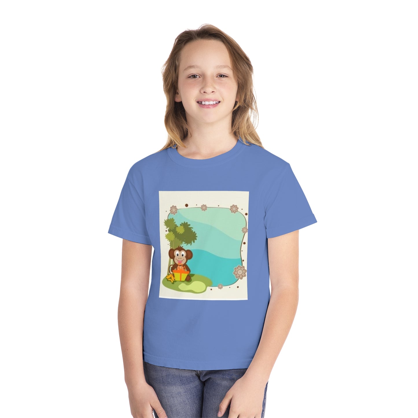 Cute Monkey Youth Midweight Tee - Perfect for Playful Days