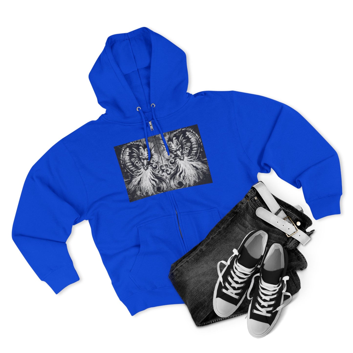 Colorful Artistic Unisex Zip Hoodie - Vibrant Design for Creative Souls