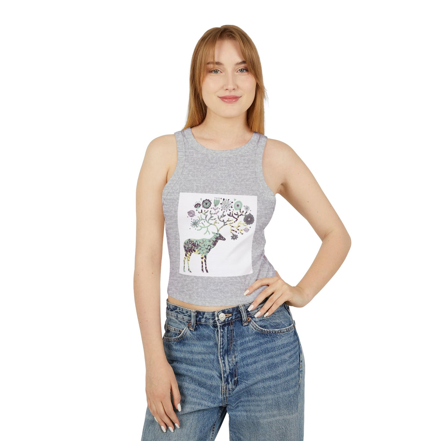 Eco-Friendly Women's Micro Rib Racer Tank Top - Nature-Inspired Design