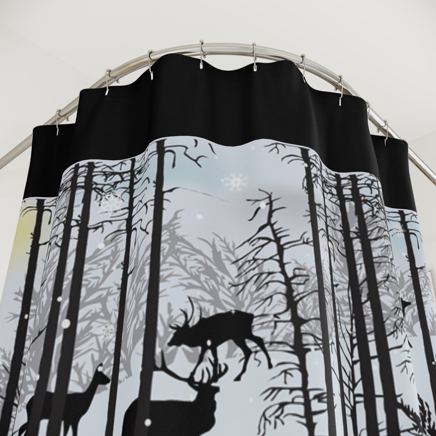 Winter Wonderland Shower Curtain with Deer Design