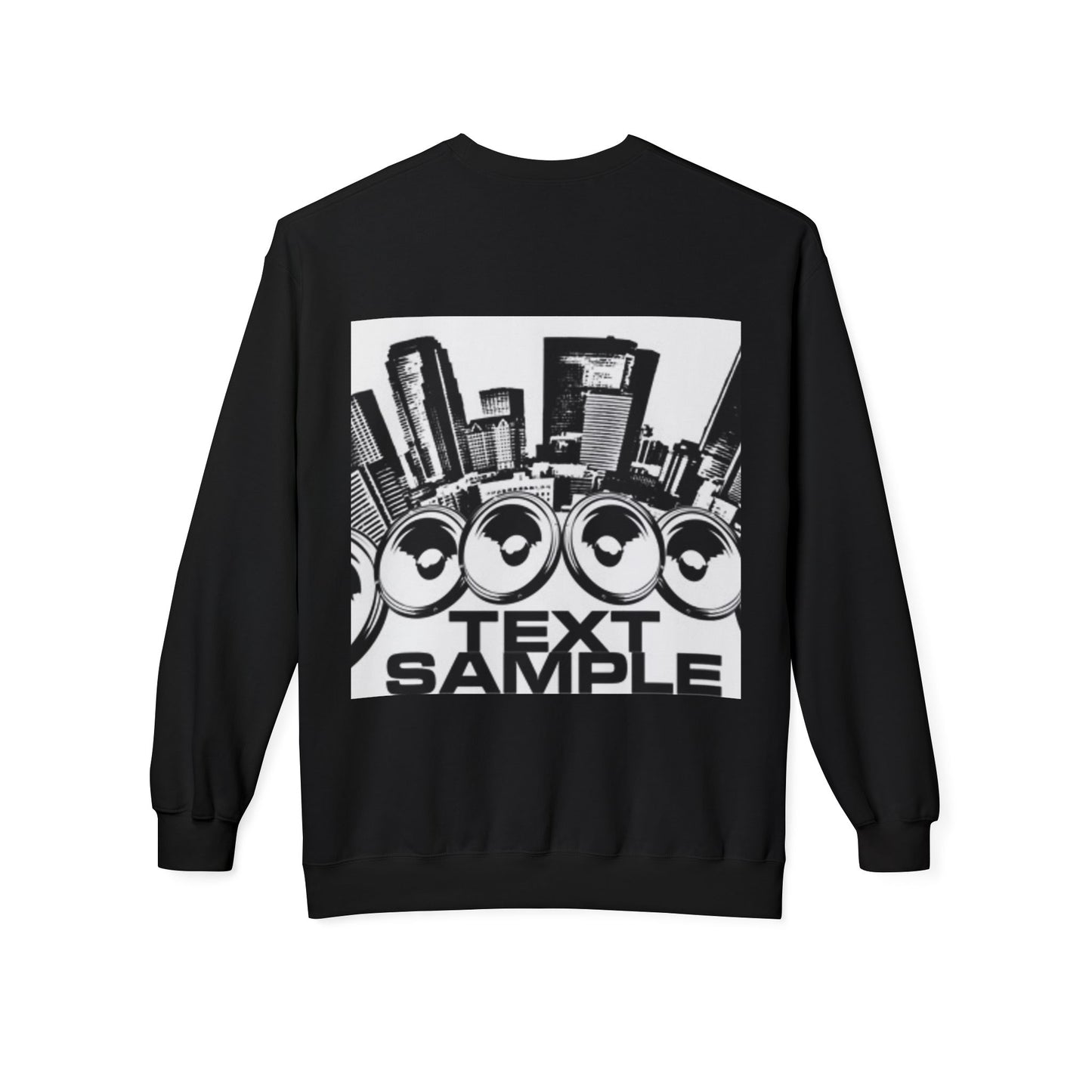 Urban Vibe Sound Wave Crewneck Sweatshirt - Unisex Fleece with Cityscape Design